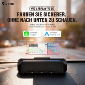 VIVIHUD V3‑SE Automotive HUD with Car Navigation Wireless CarPlay Android Auto Head Up Display Smart Hud with Music