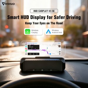 VIVIHUD V3‑SE Automotive HUD with Car Navigation Wireless CarPlay Android Auto Head Up Display Smart Hud with Music