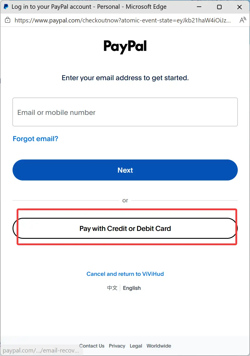 PayPal Payment Step 2