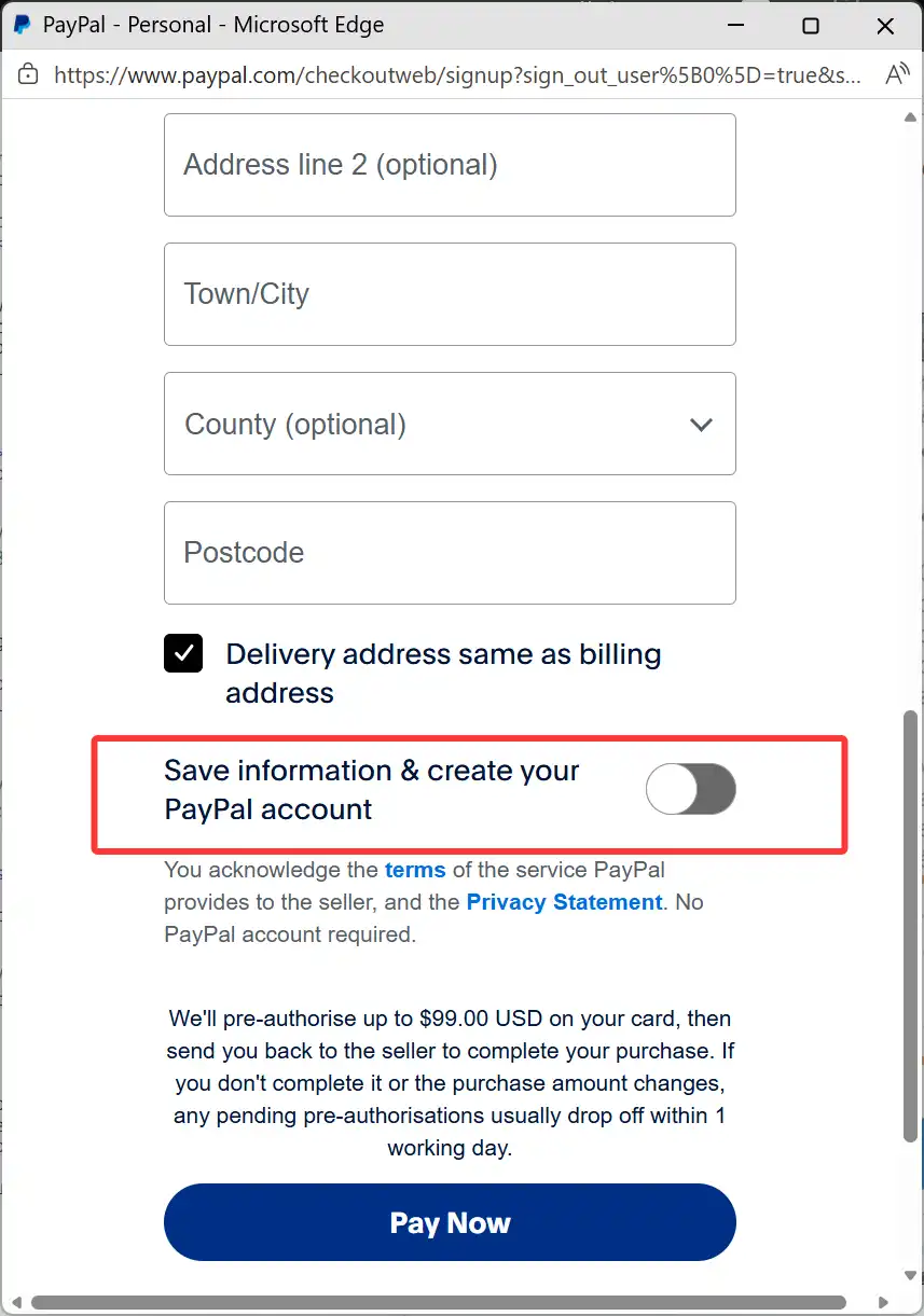 PayPal Payment Step 3